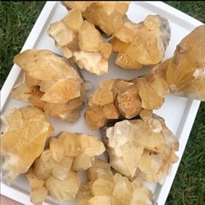 large yellow calcite crystals