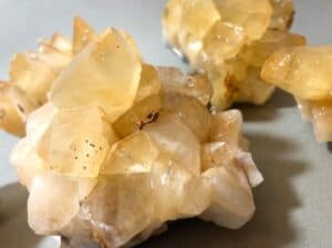 yellow calcite crystal clusters