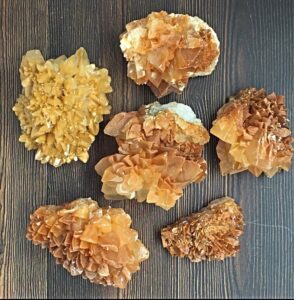 yellow calcite crystals