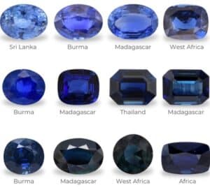 faceted blue sapphires