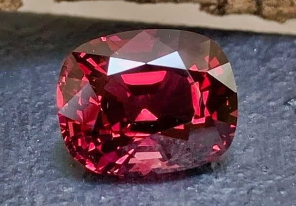 faceted red spinel