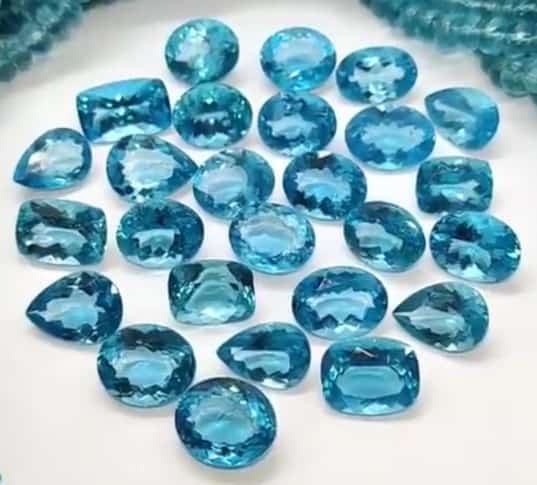 faceted blue apatite