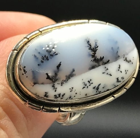 Mens Dendritic Opal Ring