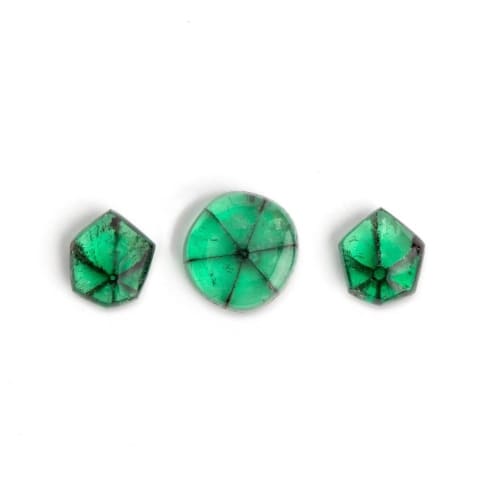 trapiche emerald cabochons