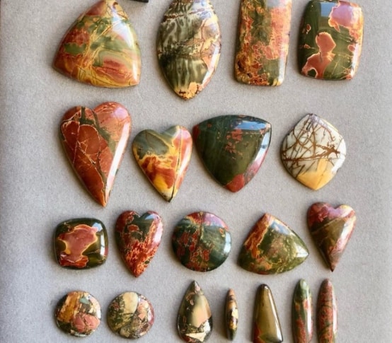 Cherry Creek Jasper cabochons