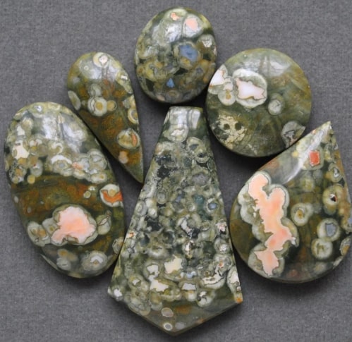 Rainforest Jasper cabochons