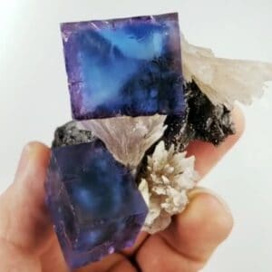blue fluorite crystals