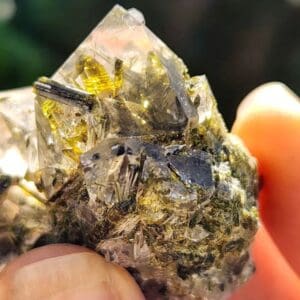 epidote and quartz crystal specimen