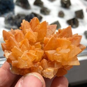 orange calcite crystal cluster