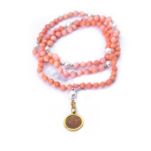 pink coral bead necklace