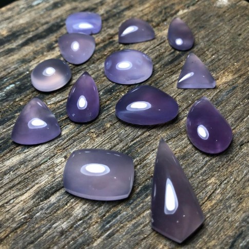 purple chalcedony cabochons
